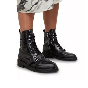 AllSaints Donita Leather Combat Ankle Boots